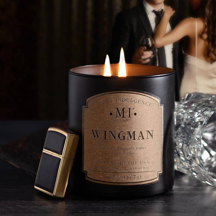 Wingman 2-Wick Scented Jar Candle, Soy Blend Wax, 16.5oz for wholesale by MVP Group International INC