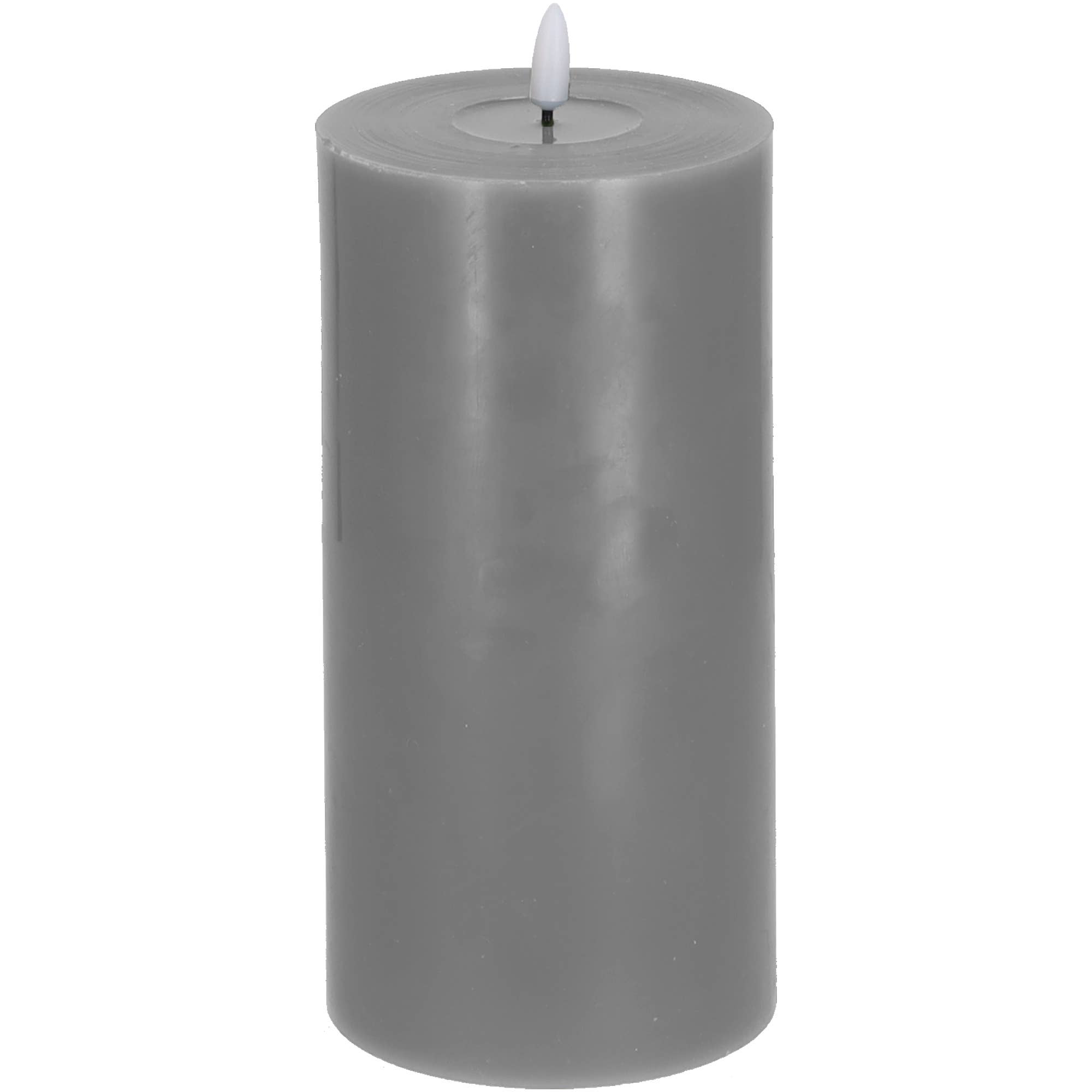 Vosteen – Großhandel Flammenlose Kerze – Led-Kerze Shine, Mit Timer, H/D 200/100 Mm, Grau0