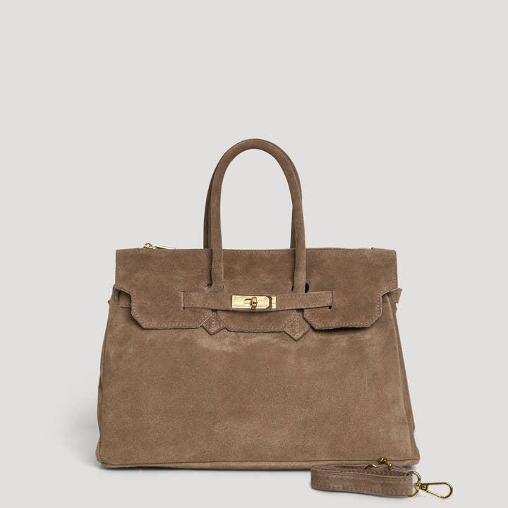 Prestige Milano - Wholesale Tote bag – Women's - Borsa Elizabeth in camoscio taupe e pelle Togo4