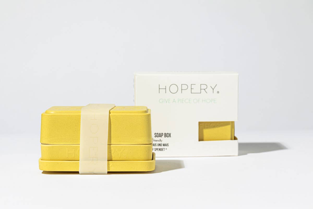 Hopery - Wholesale Bath Soap Dish - /OCHRE 3 in 1 Soap Box made of bamboo and corn1