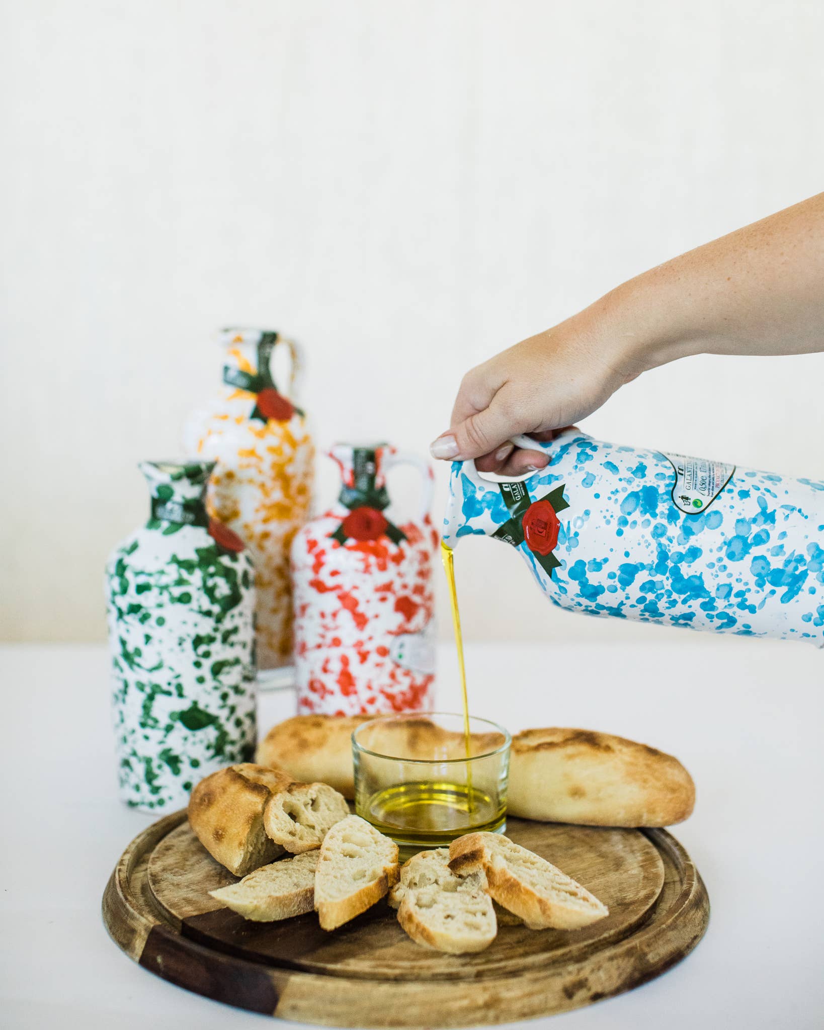 Zia Pia - Wholesale Olive Oil - Fantasia Extra Virgin Olive Oil Ceramic - Turquoise1