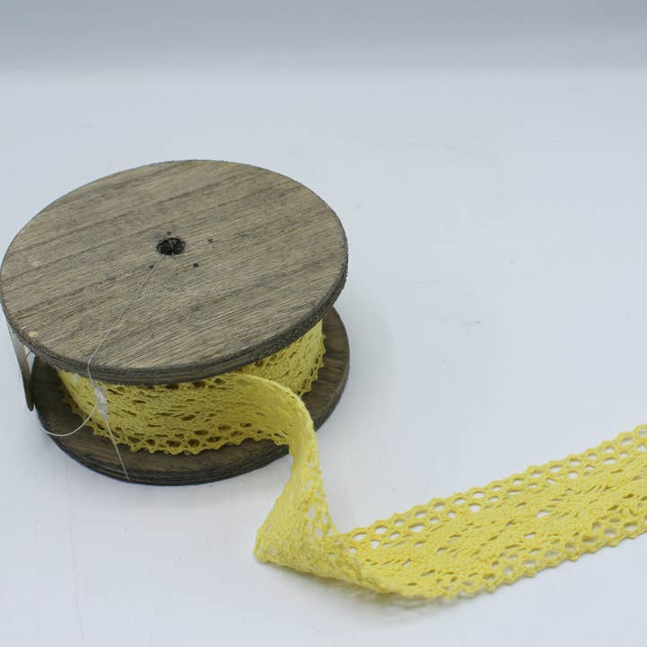 Fioretto Renato S.r.l. - Wholesale Ribbon - Gift Wrapping - Yellow Cotton Lace Ribbon3