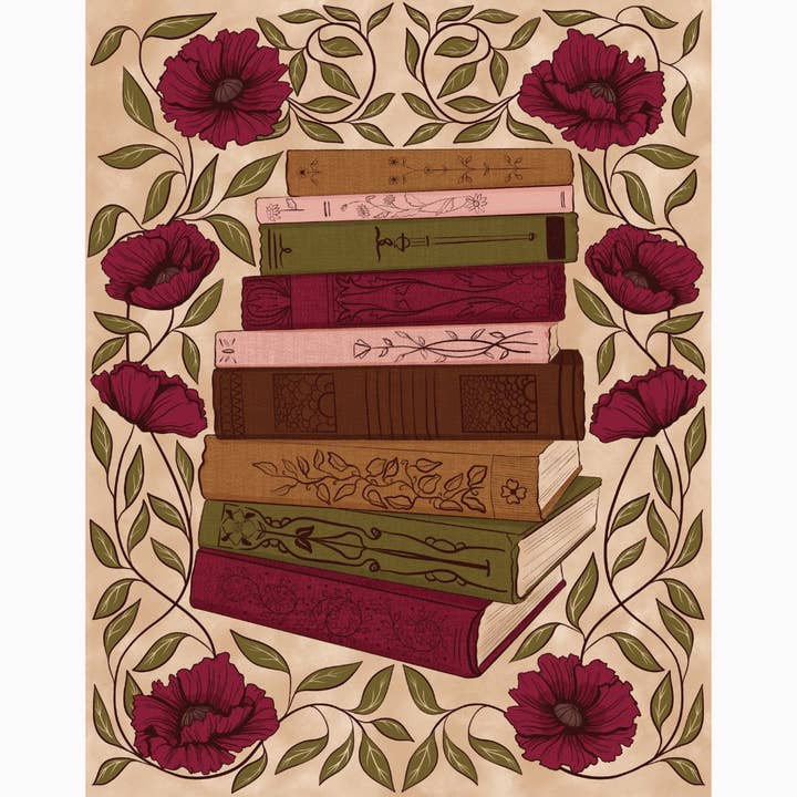 Between Pages & Petals Collection: TBR List Art Print for wholesale by Brittany Bouyer