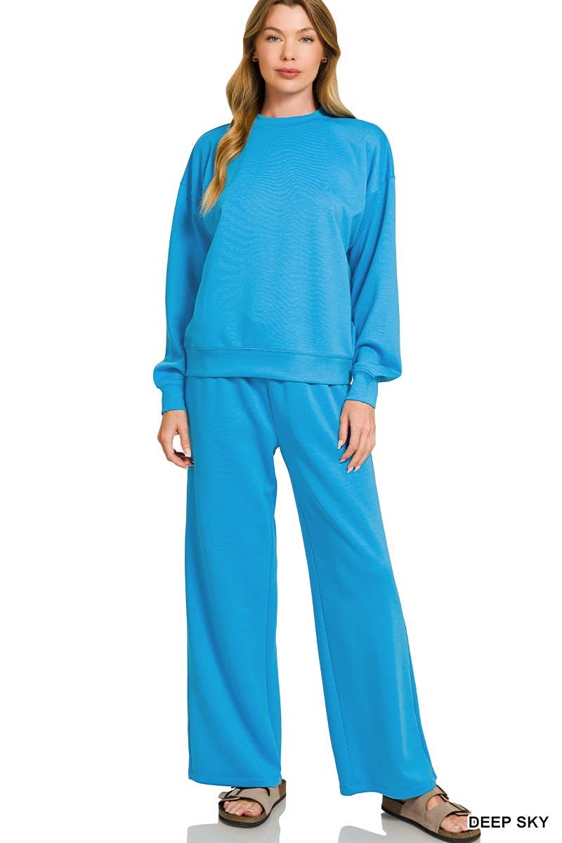 CIEL PROFOND Ensemble Pull à Col Rond et Pantalon en Néoprène en vente sur Faire3