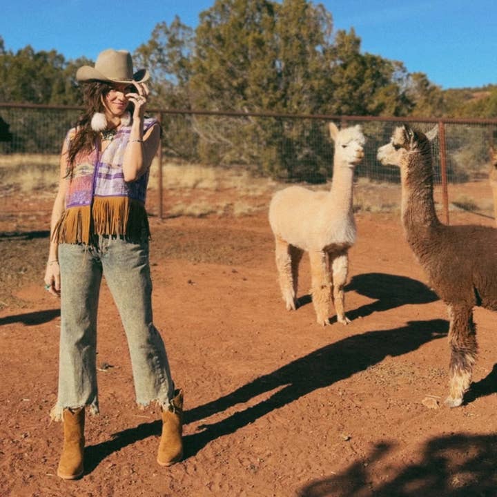 Wylder Trading Company - Wholesale Outerwear Vest - Women's - Boho Western Artisan Fringe Vests | Kantha Suzani Textile9