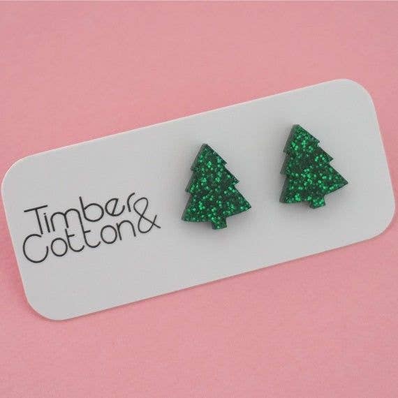 Girlfetti - Wholesale Stud/Post Earrings - Christmas Tree Acrylic Stud Earrings0