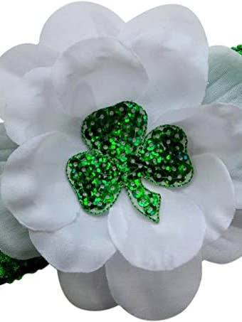 Headba para Bebés e Criança Sparkling Shamrock do Dia de São Patrício por atacado de Funny Girl Designs