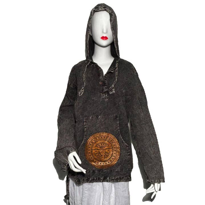 Mandala Pocket Hoodie (ST-HOOD-KGN-2160) for wholesale by Shop Therapy