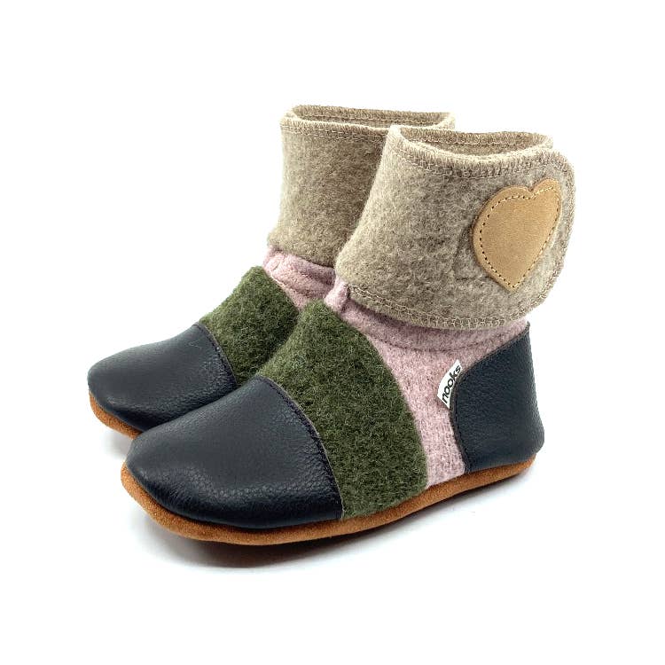 Nooks Design - Wholesale Booties - Baby - Peony Felted Wool Booties