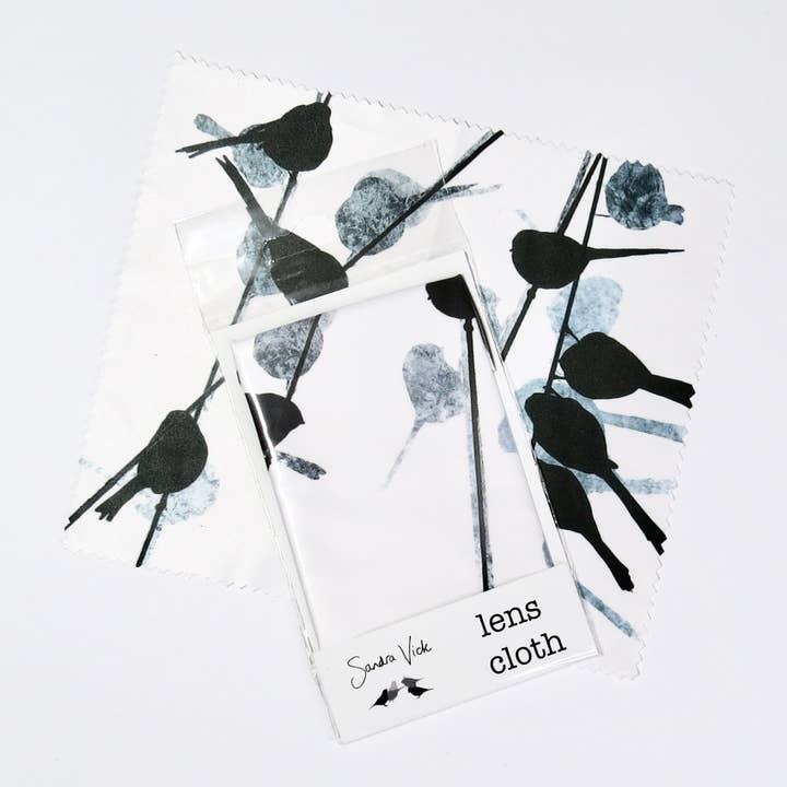 TISSU POUR LENTILLES : mésanges à longue queue pour la vente par Sandra Vick