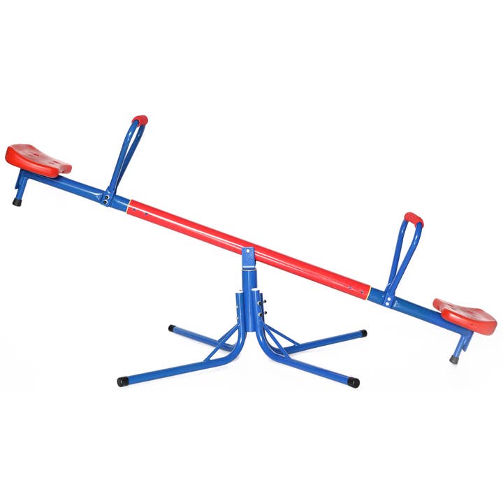 Quickway Imports - Wholesale Sporting Game - Kids & Baby - Outdoor Red and Blue Metal Rotating Seesaw1