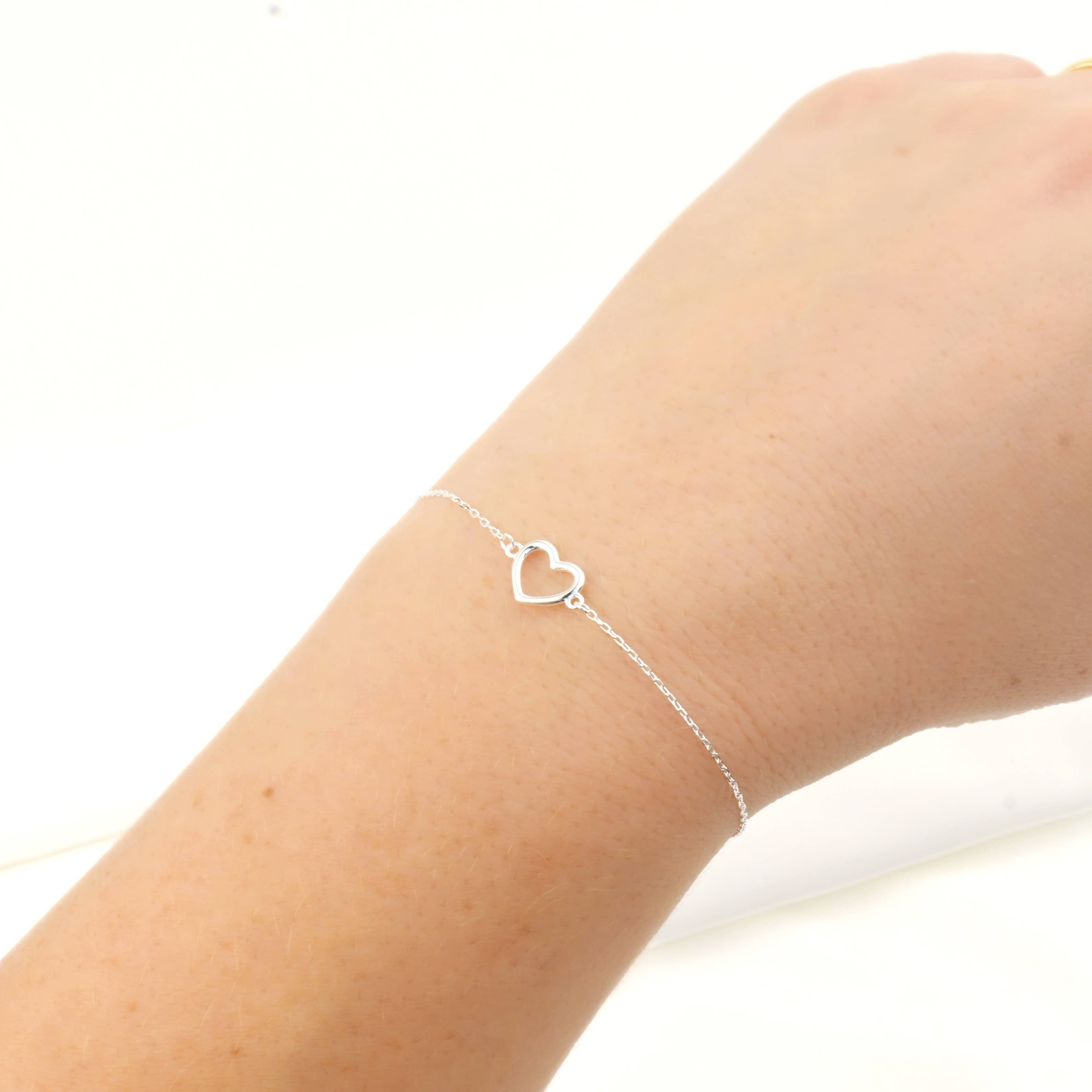 Blueyejewelry – Engroshandel Armbånd med vedhæng – 925 Sølv Hjerte Armbånd - Fint Hjerte Vedhæng Armbånd5