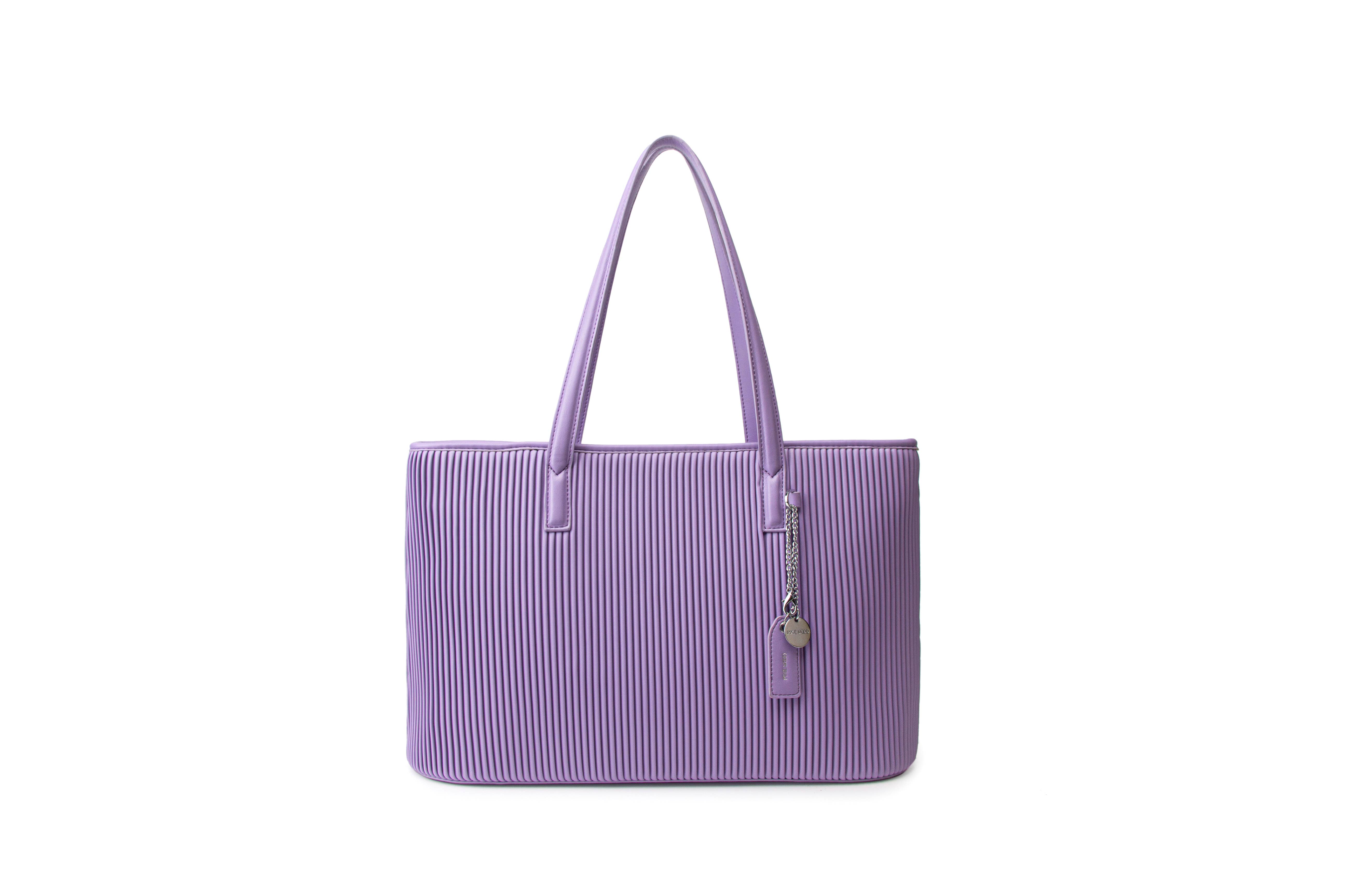 Sadie - Recycled Vegan Tote Bag - Lavender Pleated for wholesale on Faire0