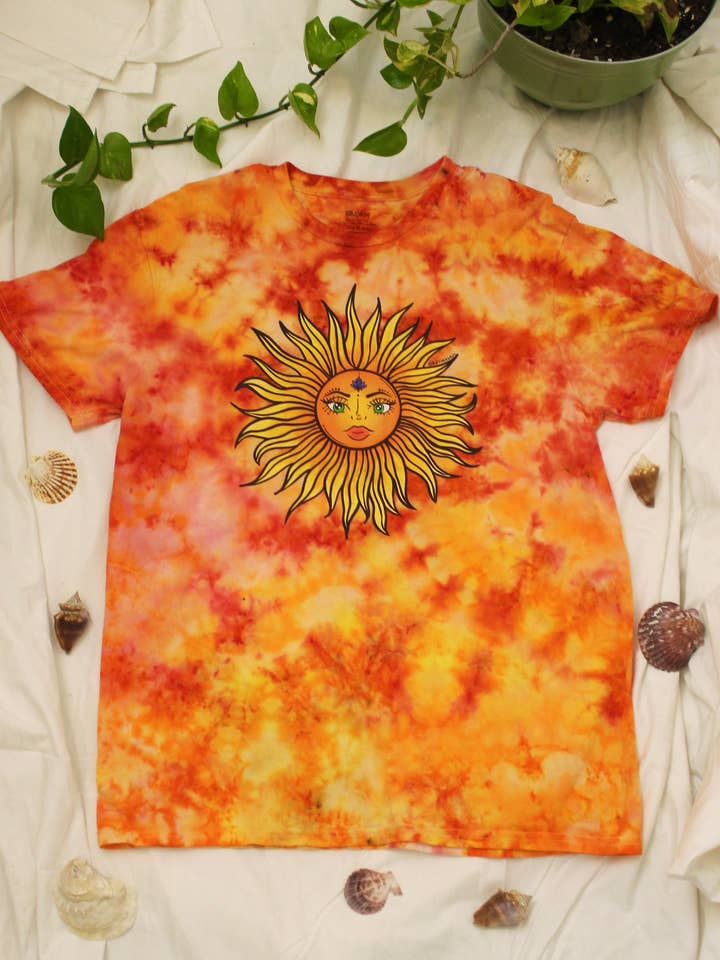 "Pretty Baby" Celestial Sun Tie Dye Tee for wholesale by Riptide Realm