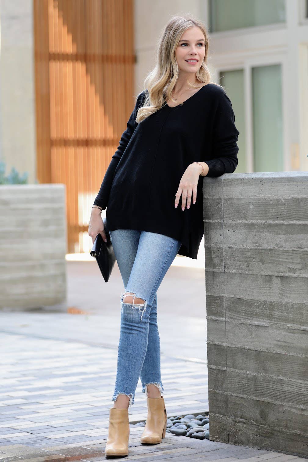 42POPS - Vendita all'ingrosso Maglia larga - Donna - "..._ Maglione con Cucitura Frontale Tinto in Capo"41