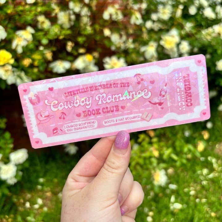 Cowboy Romance Book Club Cardstock Bookmark for wholesale by Awfullynerdy.co