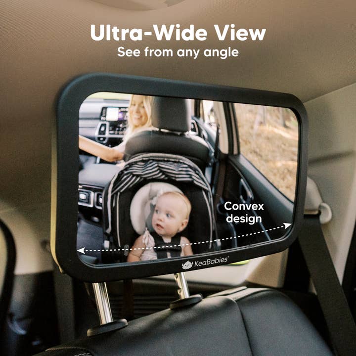 KeaBabies - Wholesale Car Decorative Charm - Women's - KeaBabies Baby Car Seat Mirror (Large, Matte Black)
