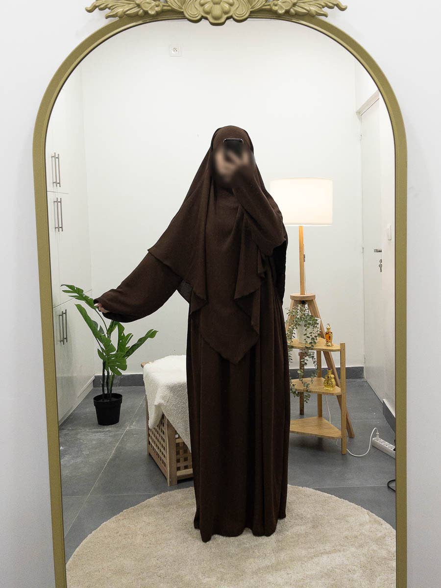 IDEAL OUTFIT - Wholesale Kaftan - Dames - 2-delige khimar en abaya set in jazzstijl ref:e2326+2501jazz7