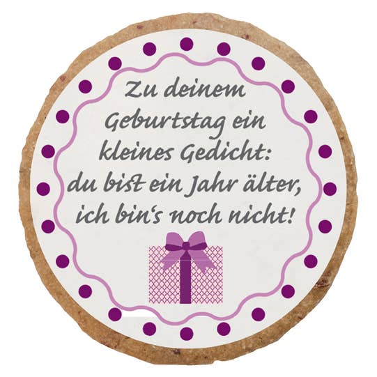 Birthday poem motivational cookie for wholesale by KEKSZauber