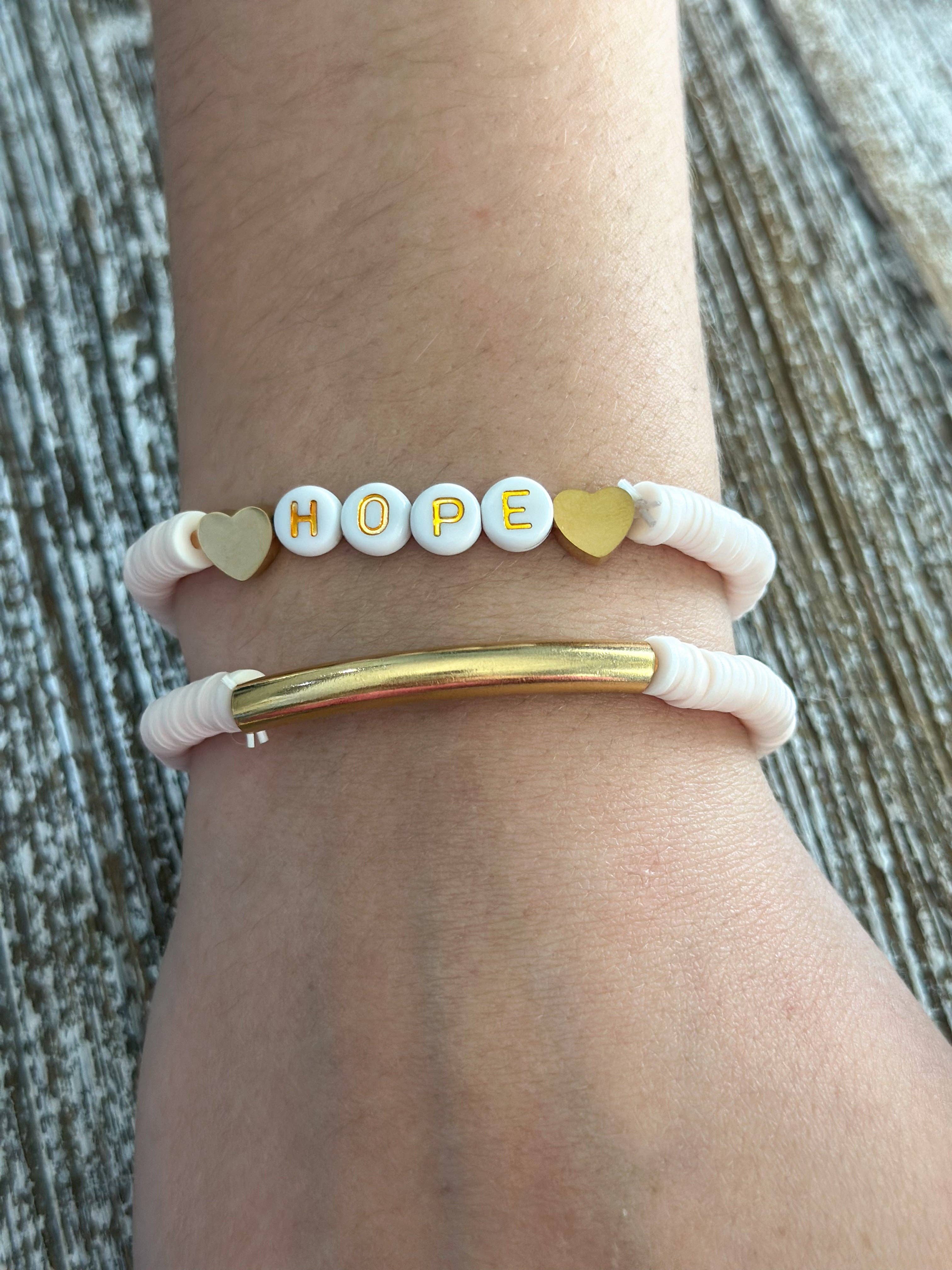 Harris Girls & Co. - Wholesale Jewelry Set - Heishi Bracelet Set "Hope" Pearl1