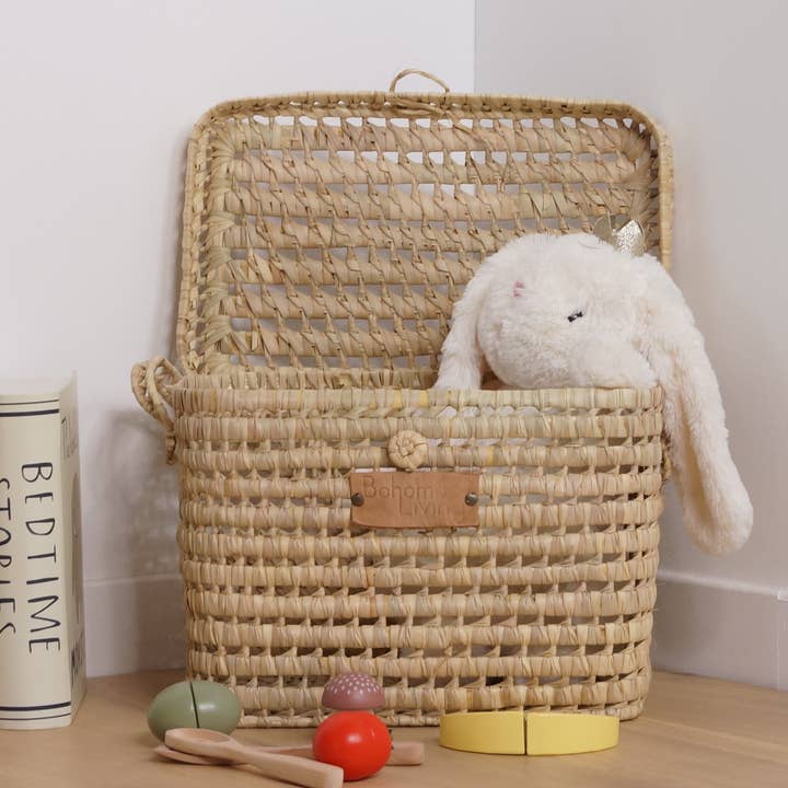 Estuche de almacenamiento de hojas de palma de 30 cm para venta al por mayor de Bohome Living