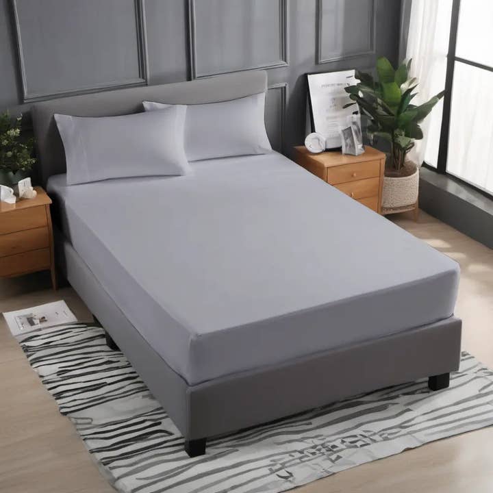 The Fitted Sheets – wholesale Fitted sheets – Grey Microfiber fitted sheet 10 Inches Deep 100% Polyester4