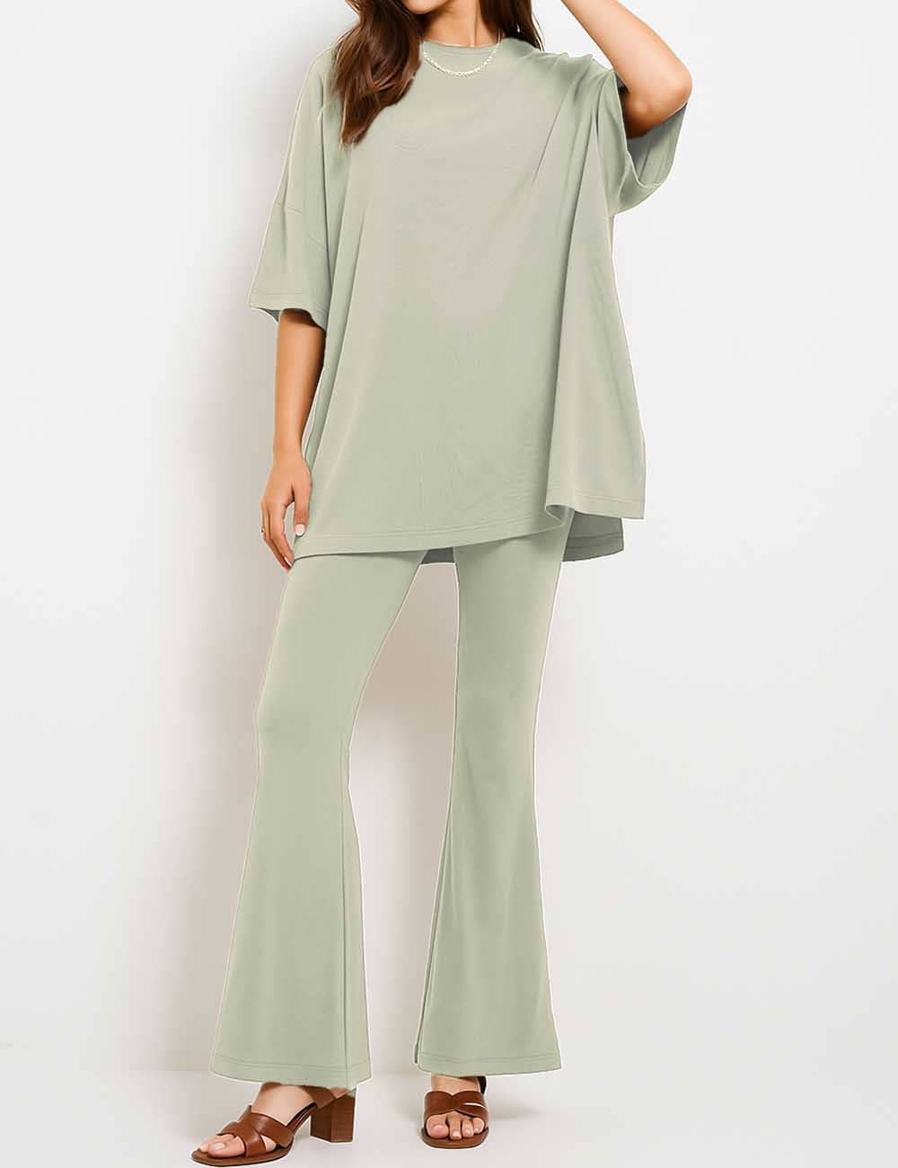 Sweetkama - Wholesale Top & Pant Set (NOT Loungewear) - Women's - Ladie Long Sleeves Bell Leg Top & Pants 2PCS Set3