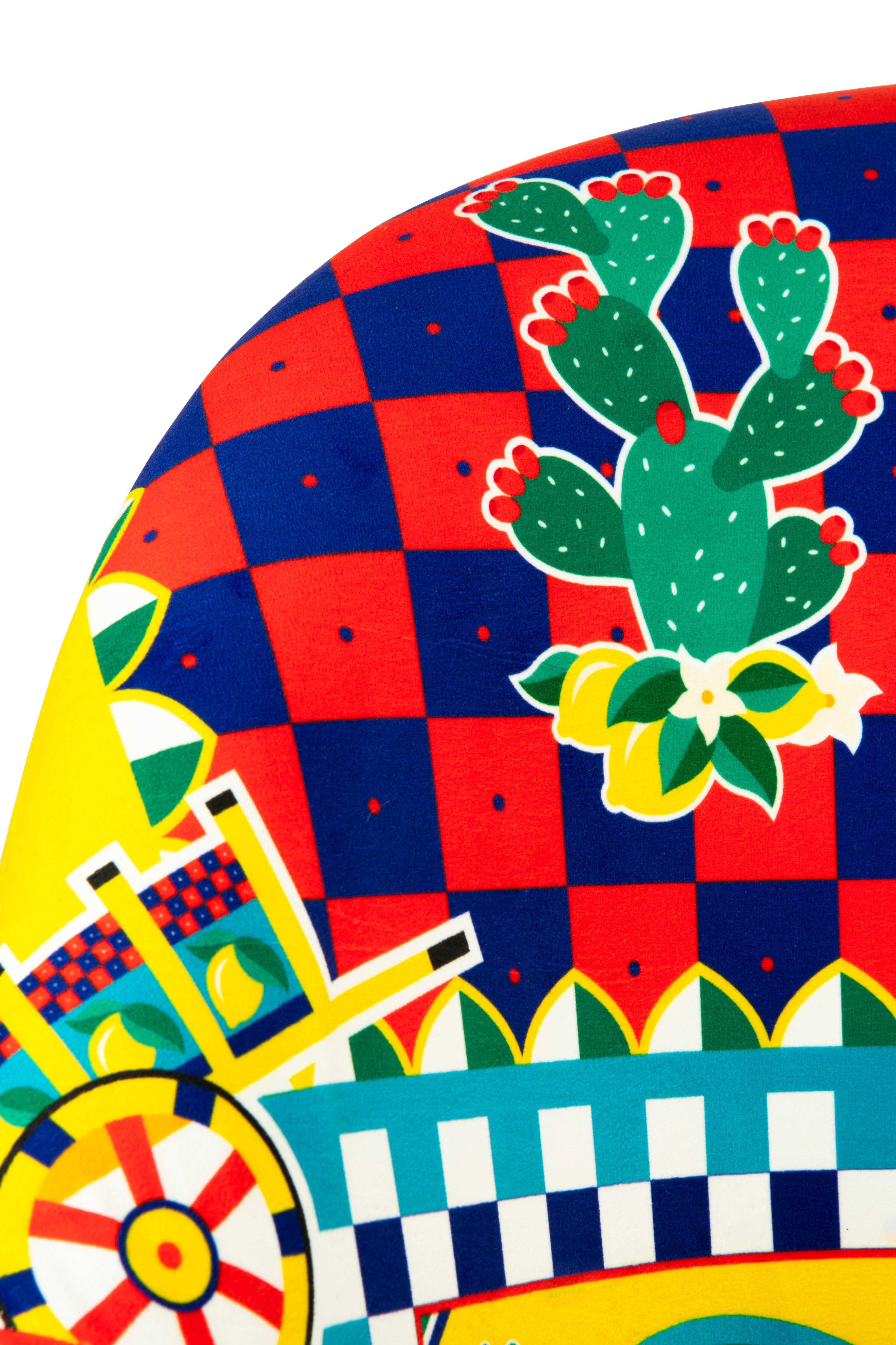 Bergamaschi & Vimercati S.p.a. - Wholesale Chair - Sicilian Rhapsody armchair in velvet-effect polyester and plywood – 70x65x83 cm6