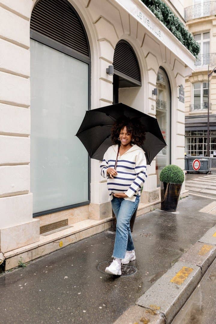 Breton shirt Mèrinière nursing sweater with trucker collar for wholesale on Faire6