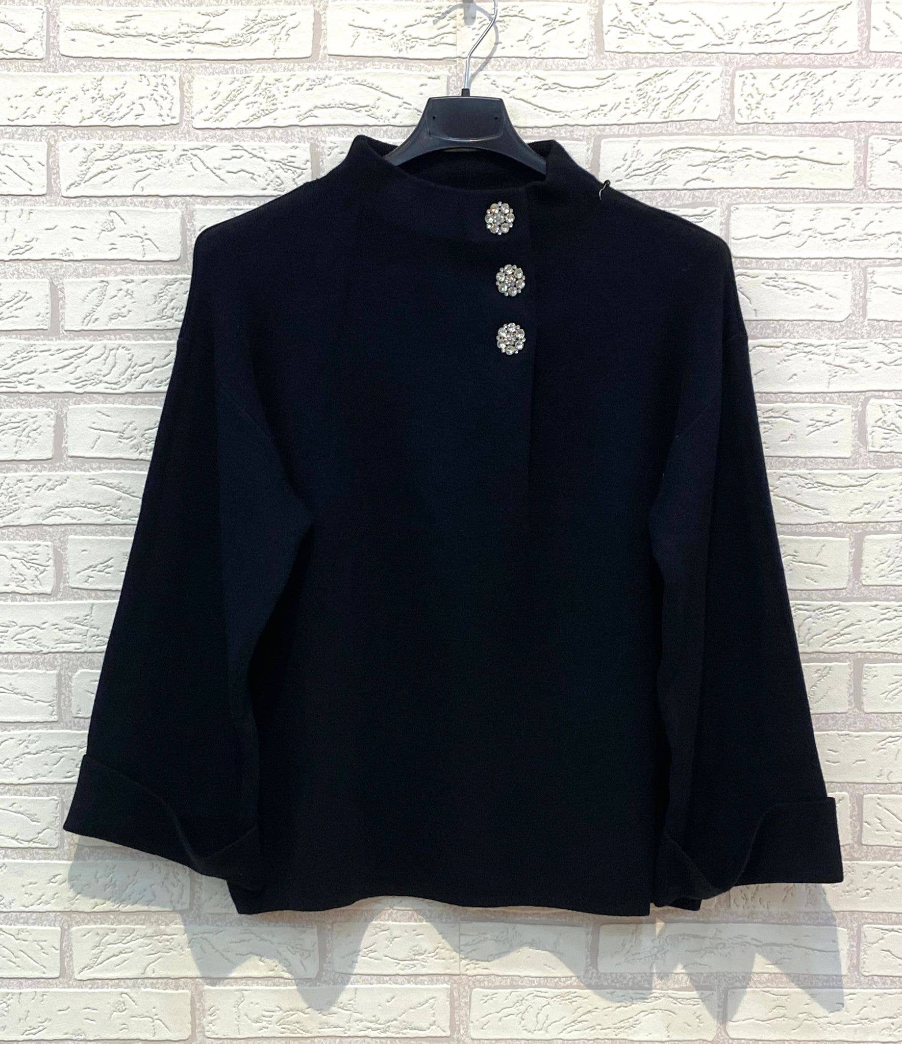 Ling - Wholesale Knit Top - Women's - REF.90471 KNIT SWEATER WITH PEARLS ON THE PERKIN COLLAR2