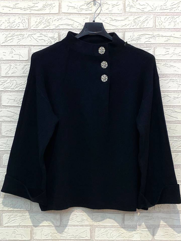 Ling - Wholesale Knit Top - Women's - REF.90471 KNIT SWEATER WITH PEARLS ON THE PERKIN COLLAR2