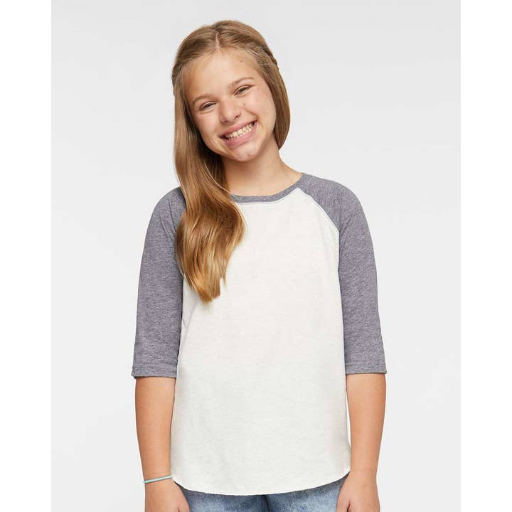 T-shirt à manches trois-quarts en jersey fin de baseball pour jeunes pour la vente par Lucky Avocado