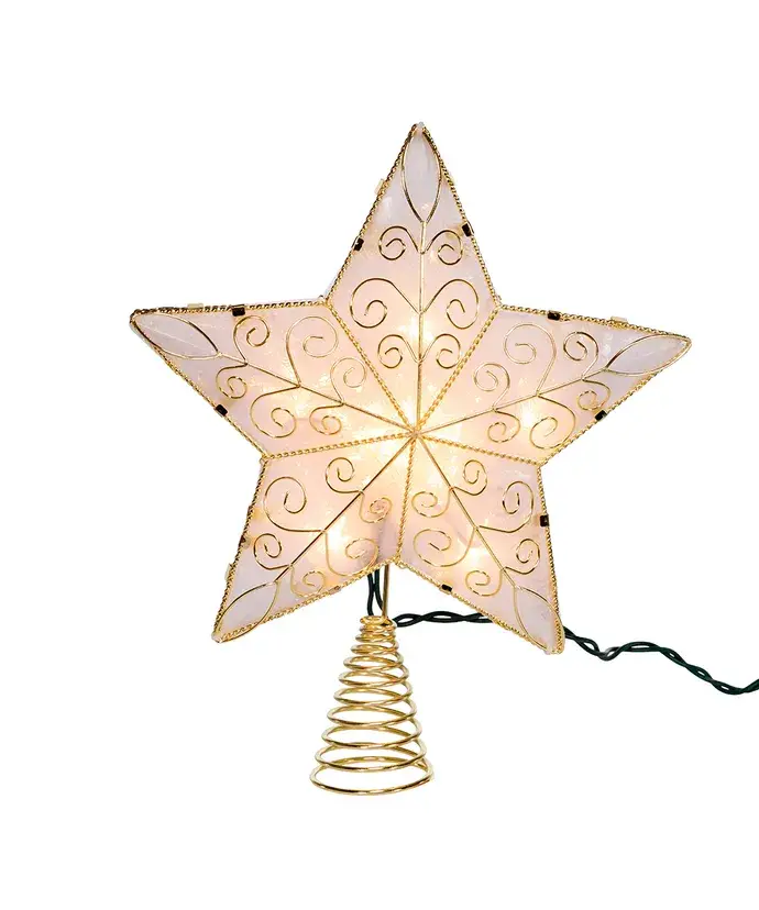 Kurt S. Adler, Inc. - Wholesale Tree Topper - UL 10 Light 8.5" Gold Refl Star Tree Topper3