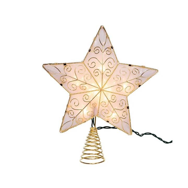 Kurt S. Adler, Inc. - Wholesale Tree Topper - UL 10 Light 8.5" Gold Refl Star Tree Topper3