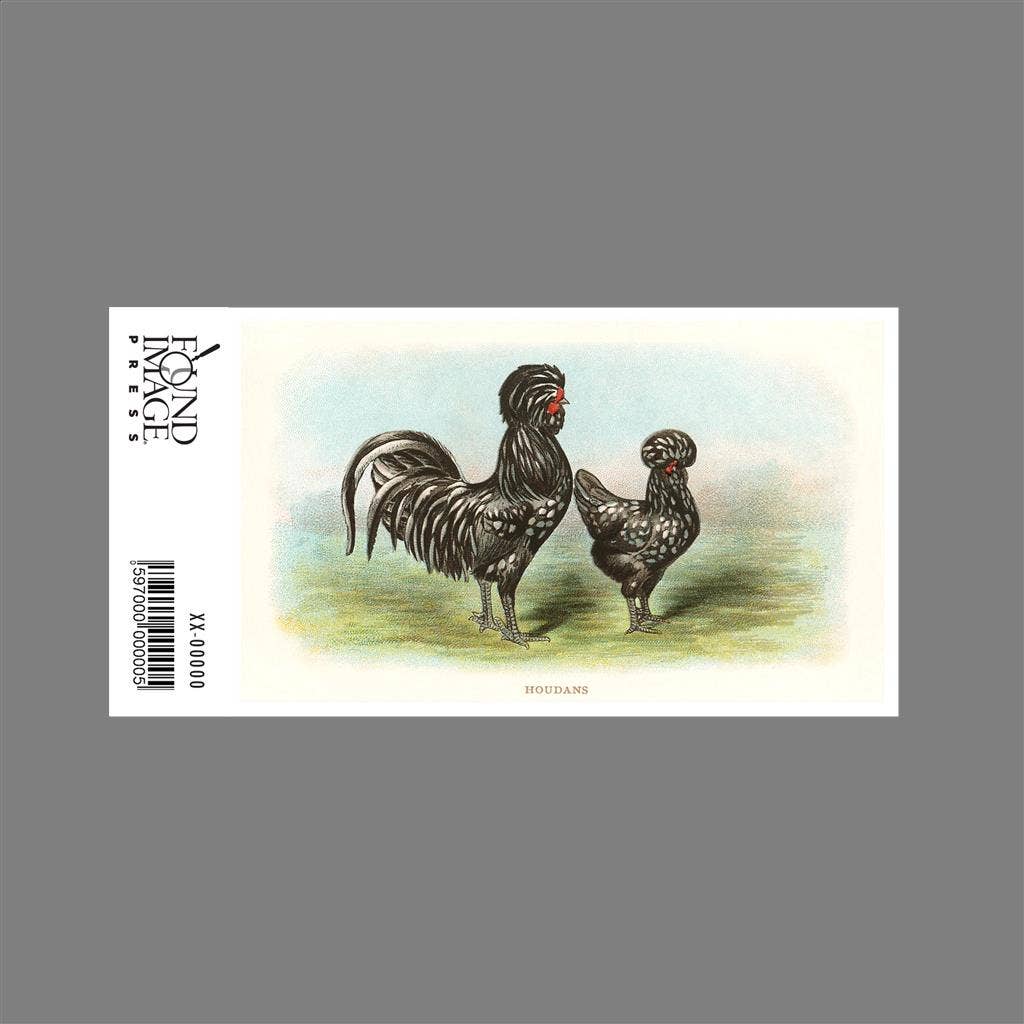 Found Image Press - Wholesale Sticker - Sticker BD-15 Houdans, Black Chickens1