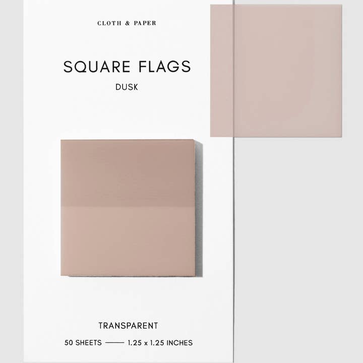 Cloth & Paper - Wholesale Bookmark - Square Transparent Page Flags26