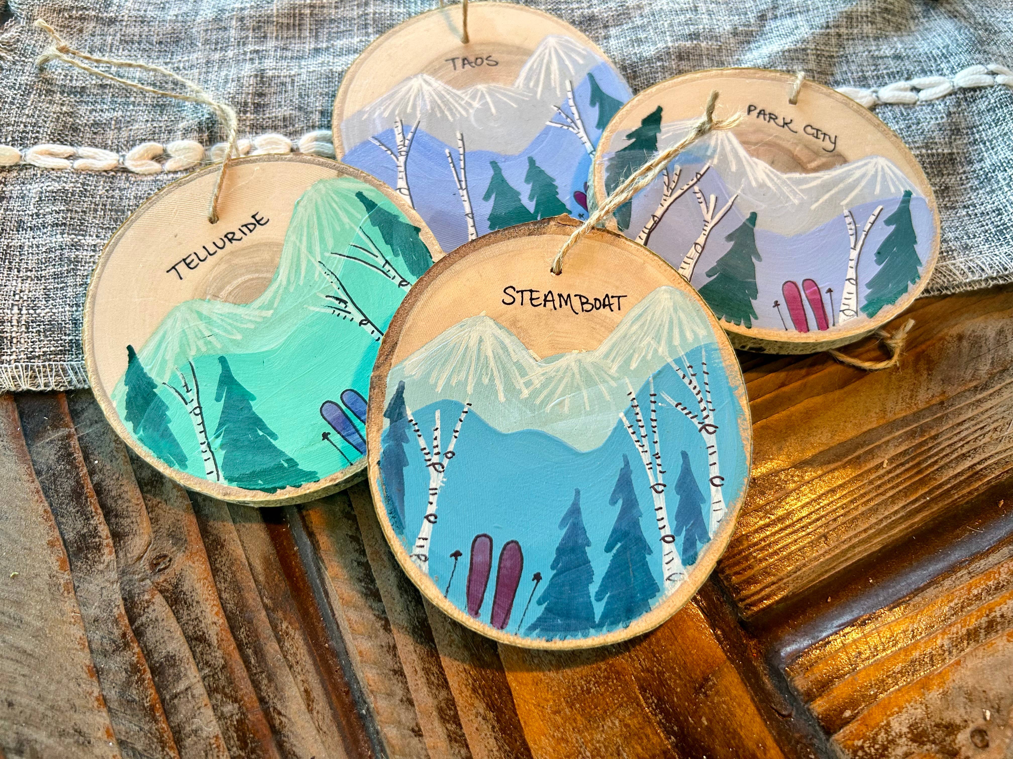 Parks Art Collection - Wholesale Ornament - Hand Painted Ski Resort Ornaments, Any Ski Resort, Variety6
