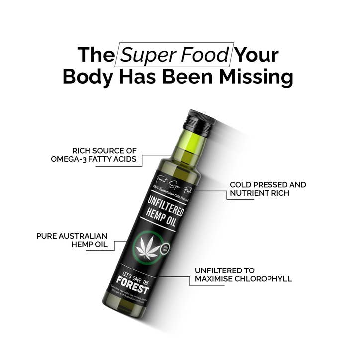 Forest Super Foods – wholesale Oral supplement/vitamin – Unfiltered Hemp Seed Oil
