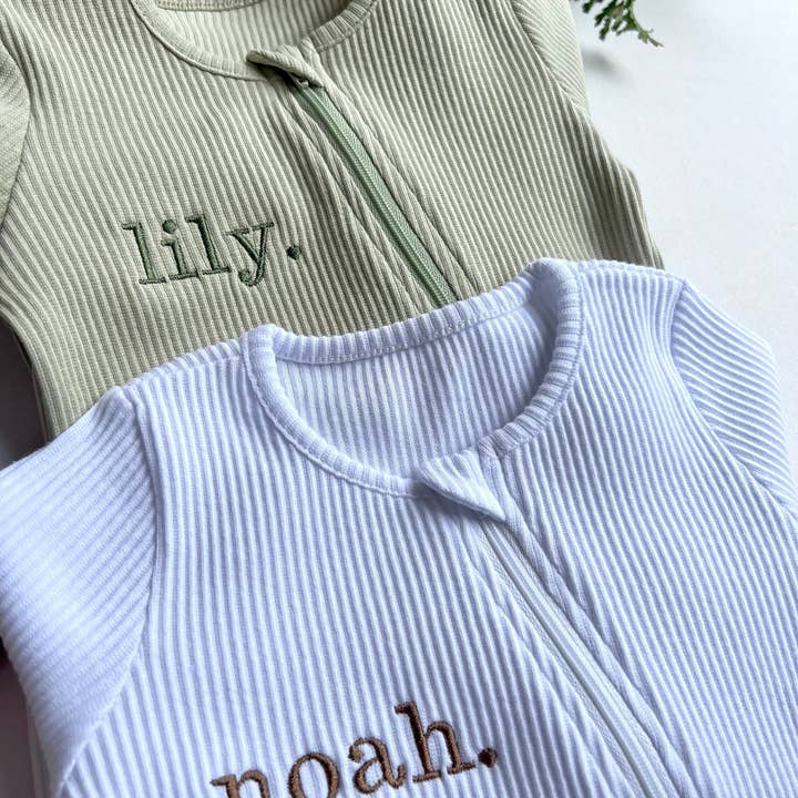 DreamBuy - Wholesale Sleepsuit - Baby - Personalized Ribbed Romper Babygrow Sleepsuit 0-3Y Unisex