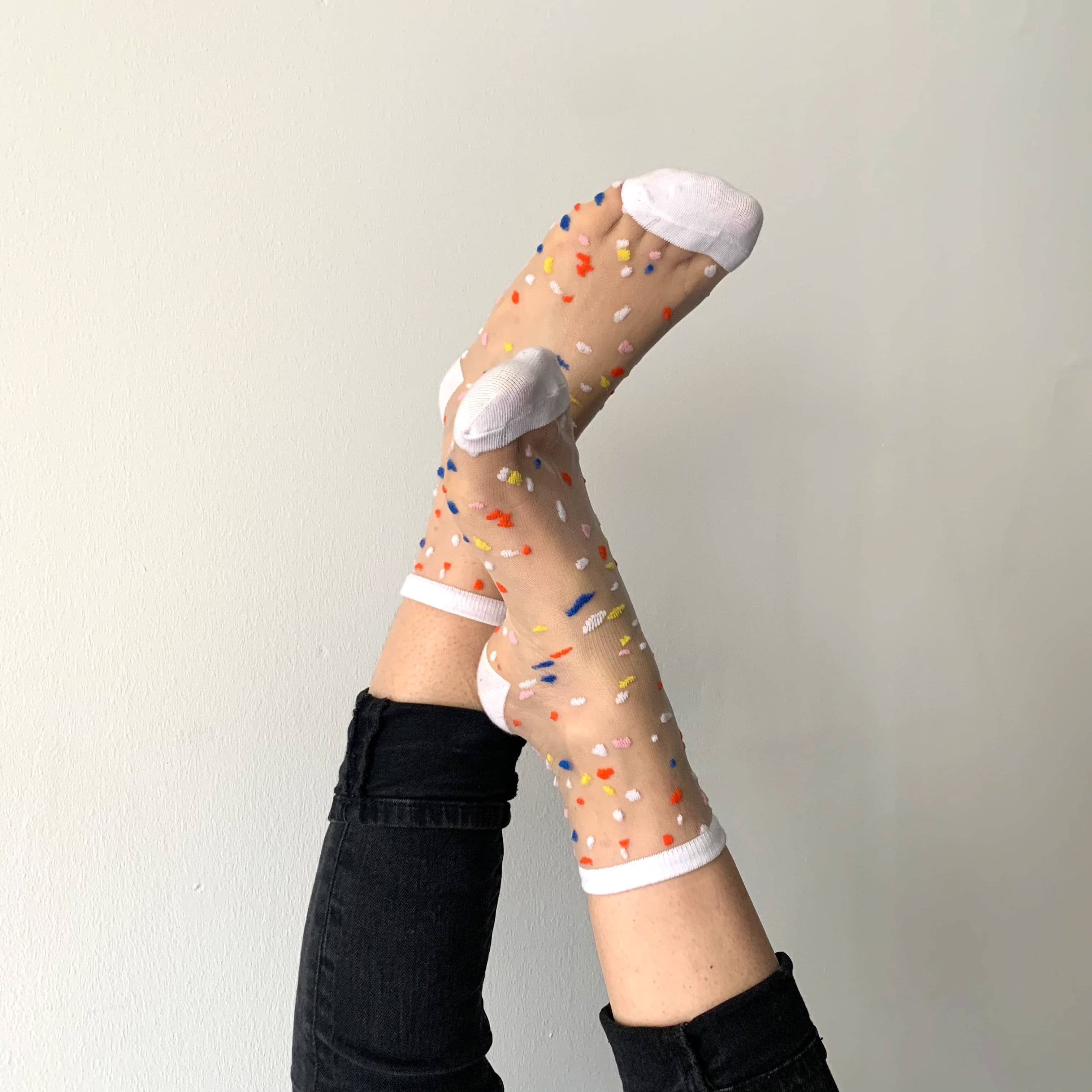 sockette – wholesale Strumpor - Dam – Annabelle - Konfetti transparent fantasystrumpa för kvinnor2