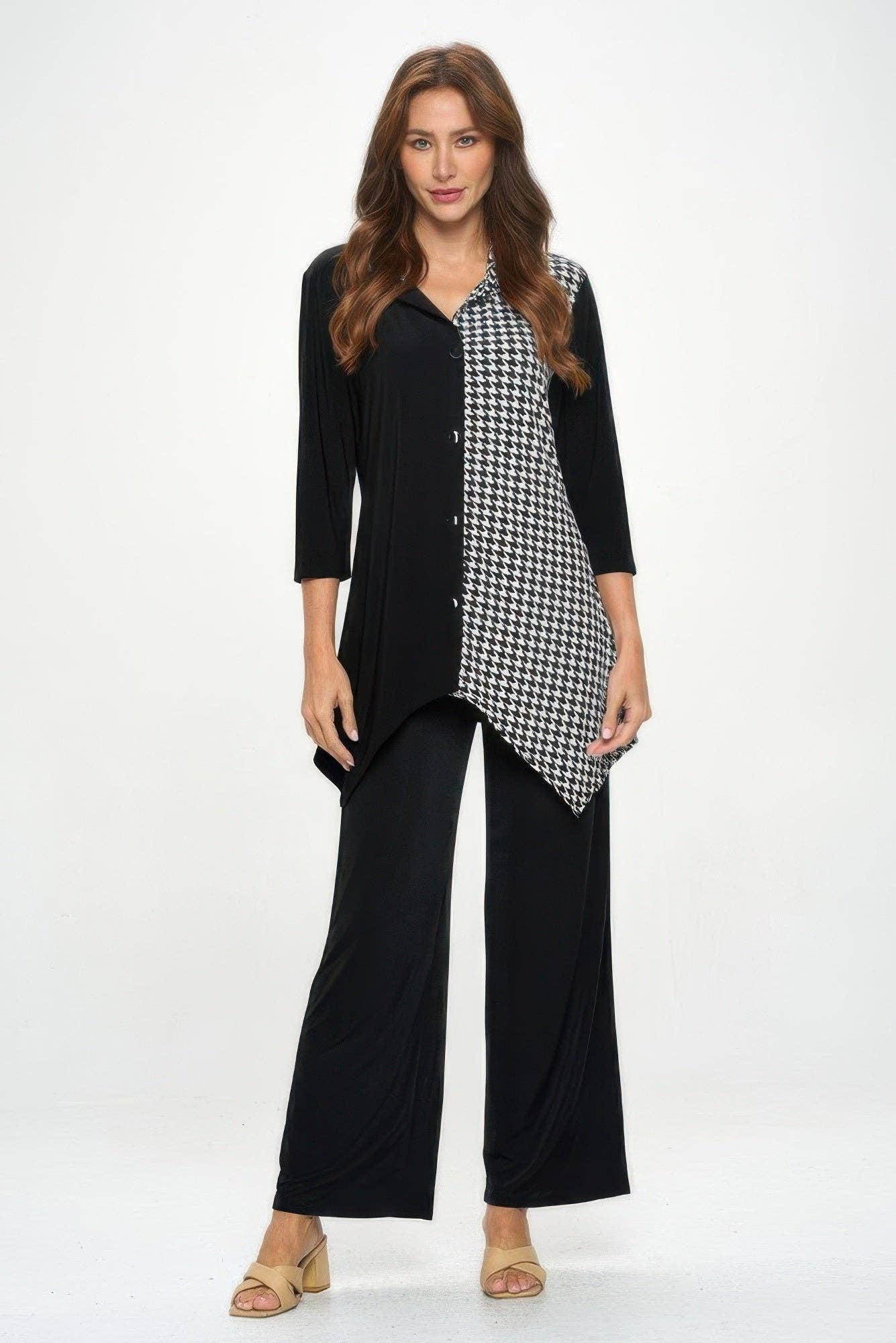 CC Wholesale Clothing – wholesale Tunic – Women’s – Hit Contrast Button 3/4 Sleeve Top5