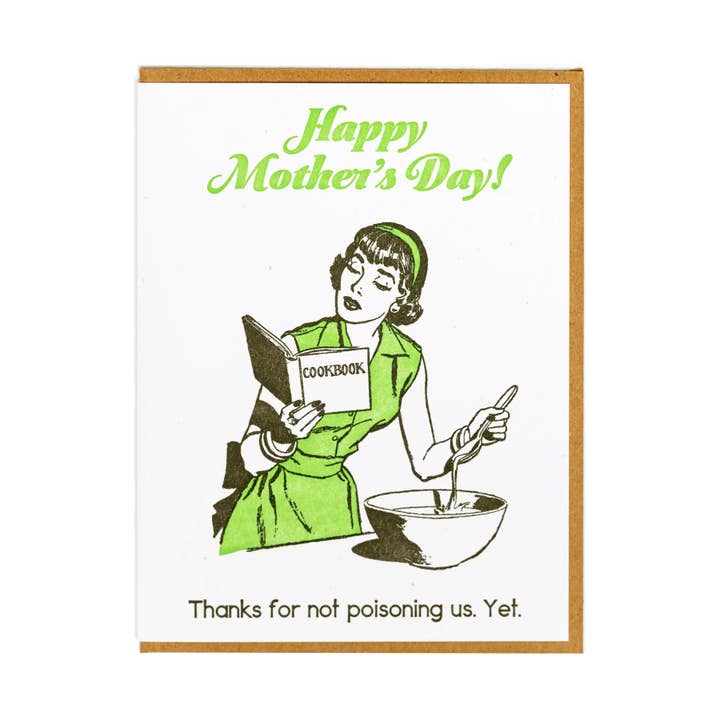 Poison Mother's Day Greeting Card for wholesale by Lady Pilot Letterpress