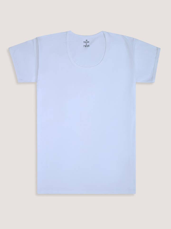 White Regular Fit 100% Cotton Half-Sleeve Cotton Vest for wholesale by Brian Oak Limited