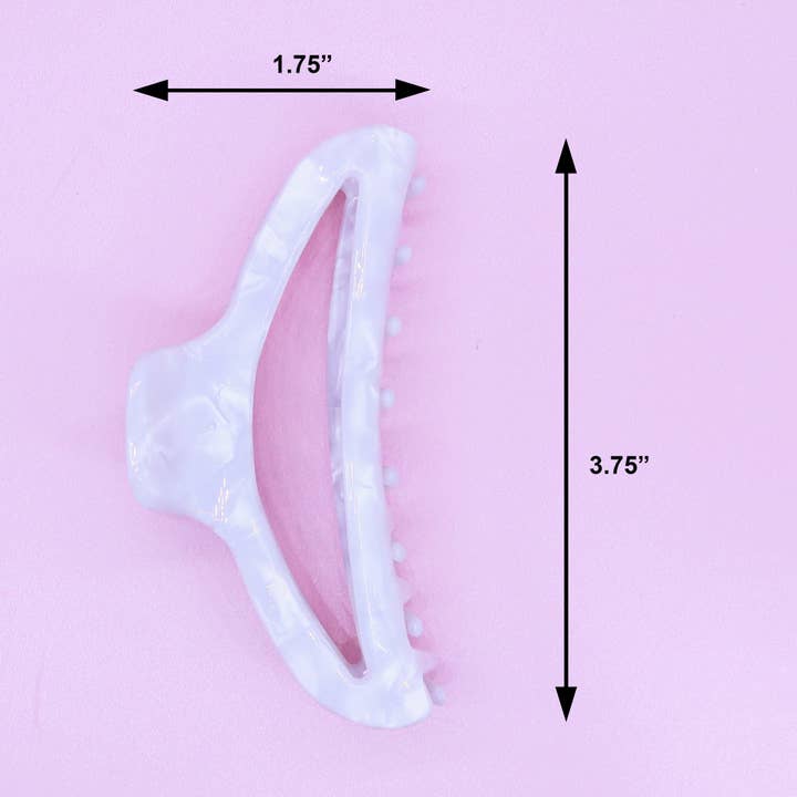 Frog Sac - Wholesale Hair Clip - Women's - Medium Round Tortoise Shell Hair Claw Clip - White4