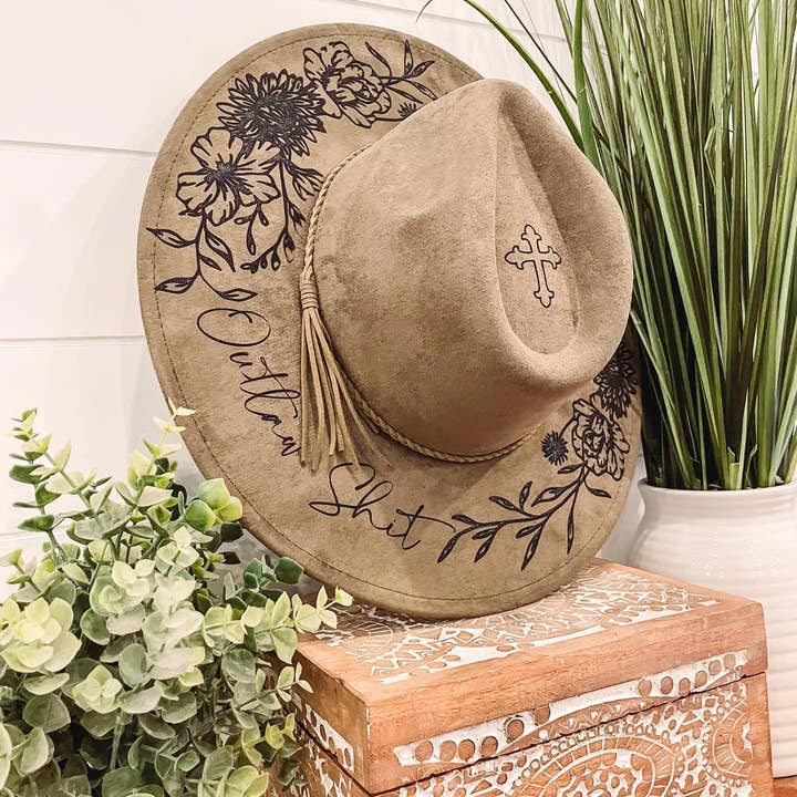 Willie & Dolly Designs - Wholesale Fedora – Women’s - Engraved Floral Hat3