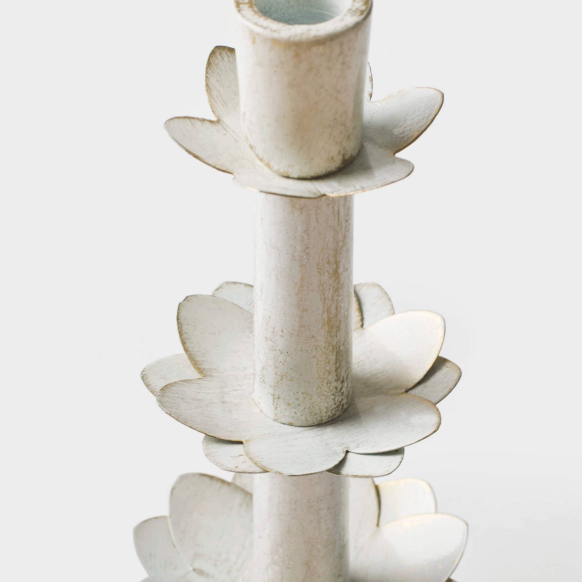 Lotus Bloom Tapered White Candleholders for wholesale on Faire3