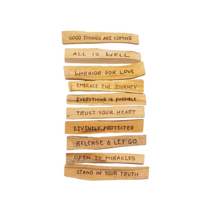 Palo Santo Sticks With Mantras- Set of 50 for wholesale by Sugarboo & Co