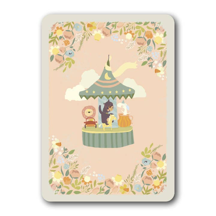 Naturpapper vykort 7437 barnkarusell med djur för wholesale av Gutrath Verlag