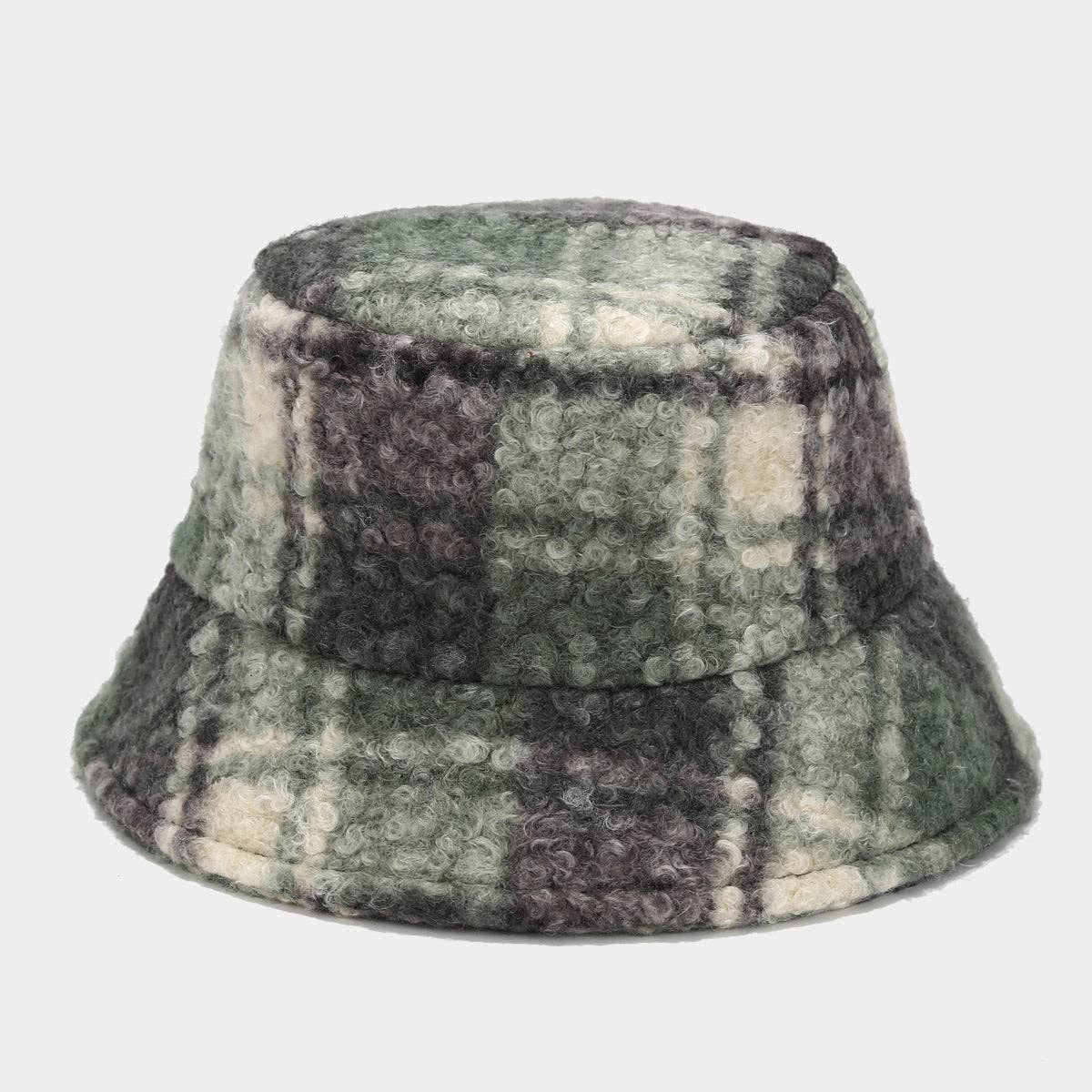 Dipped Shop - Wholesale Bucket Hat - Women's - Vintage Fuzzy Plush Thick Warm Bucket Hat DP25G7437