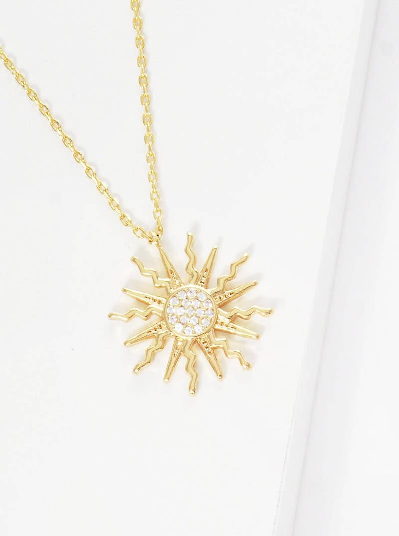 OHBOOBA DESIGN - Wholesale Pendant/Charm Necklace - Gold Cubic Sunburst Necklace0